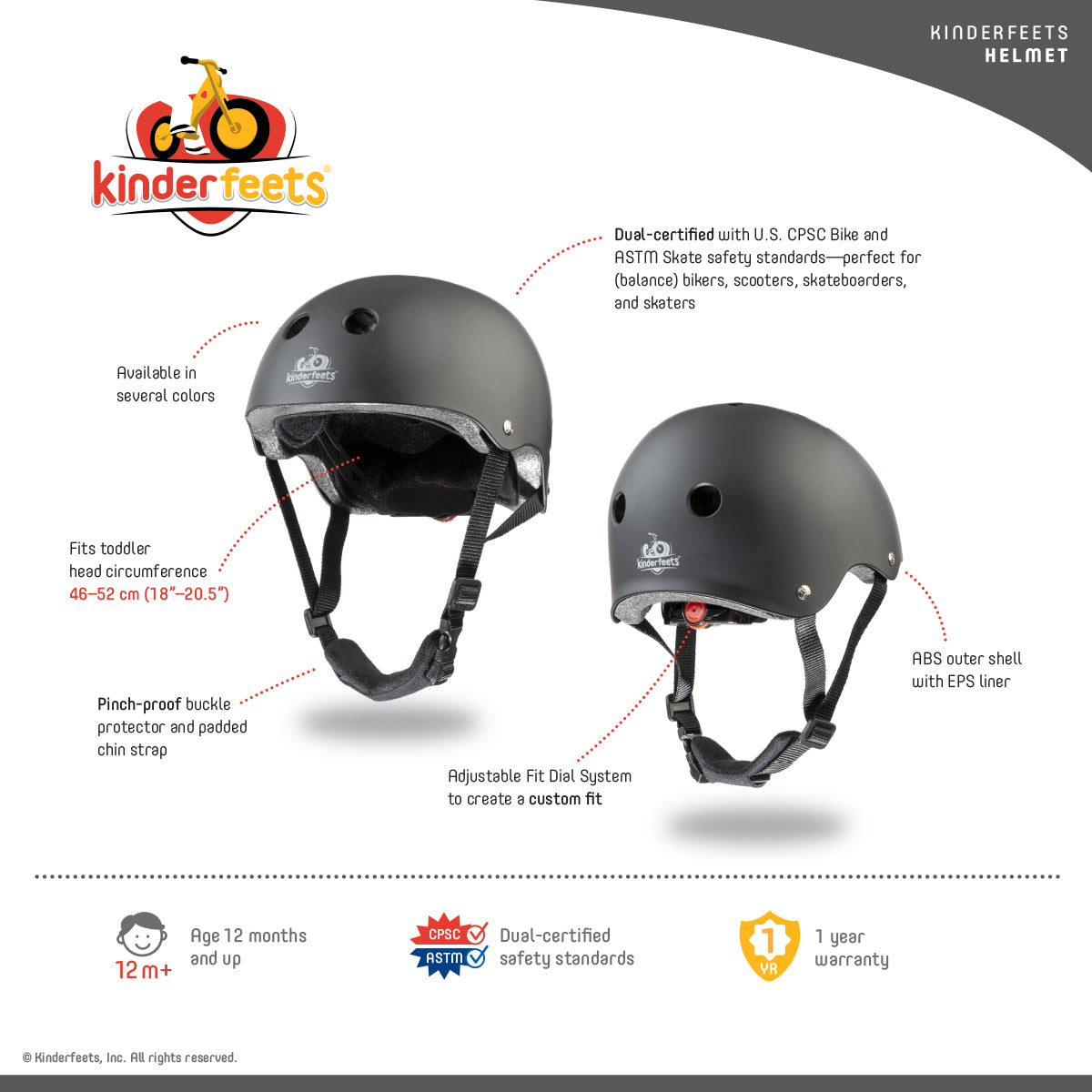 Kinderfeets Toddler Bike Helmet - Slate Blue pictured from the side