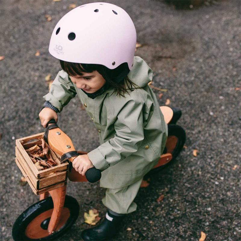 Close-up detail of the Kinderfeets Toddler Bike Helmet White