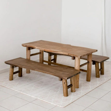 Tree Tables And 2 Benches – 60 X 120 X 50 Cm High