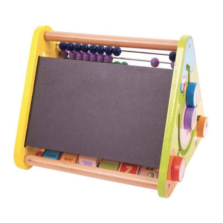 Close-up detail of the Bigjigs Triangular Activity Center educational toy