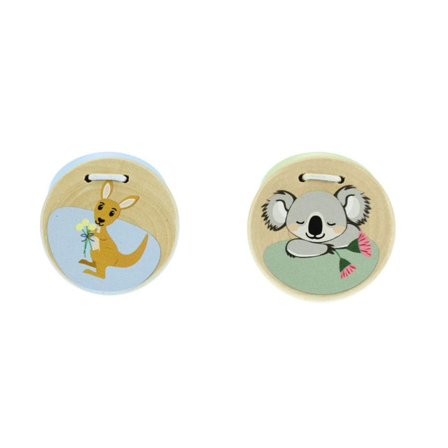 Bush Buddies Koala and Kangaroo Wooden Castanets