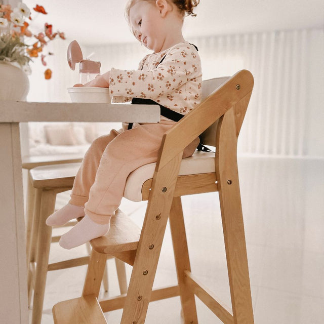 Dine and Grow TODDLER ISLAND CHAIR - White & Varnish