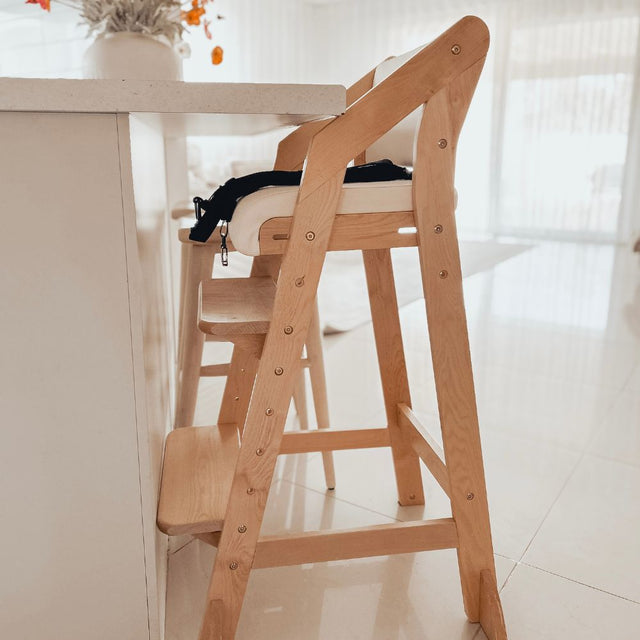 Dine and Grow TODDLER ISLAND CHAIR - White & Varnish