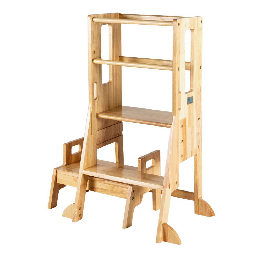 Solid Wood Learning Tower Step Stool 3:1 Combo
