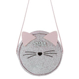 Sparkling Silver Kitty Purse Round