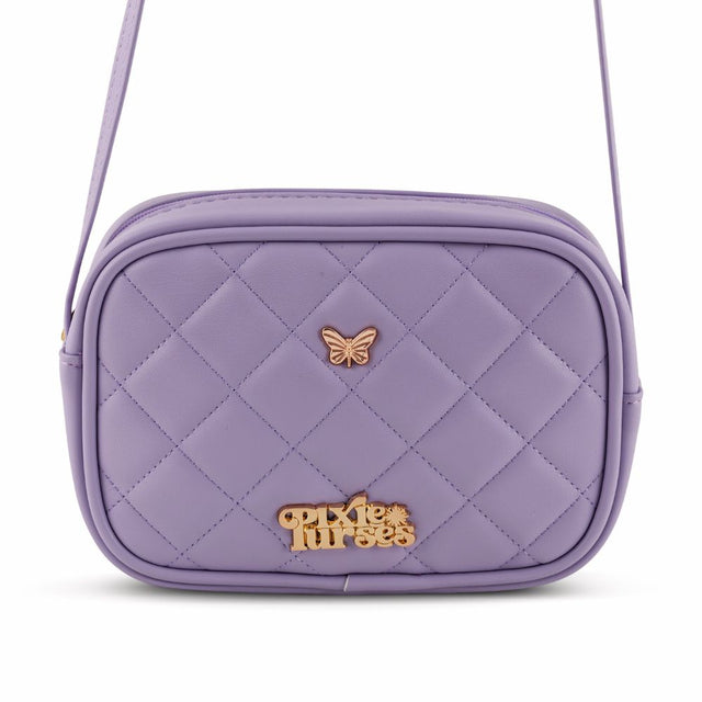 Long shoulder bag - Lavender Zipper