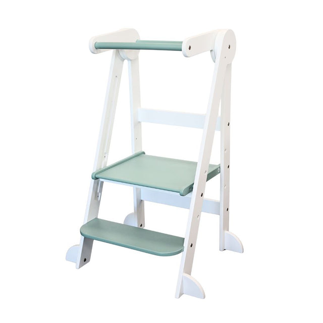 Folding Learning Tower - White / Sage LIMITED EDITION