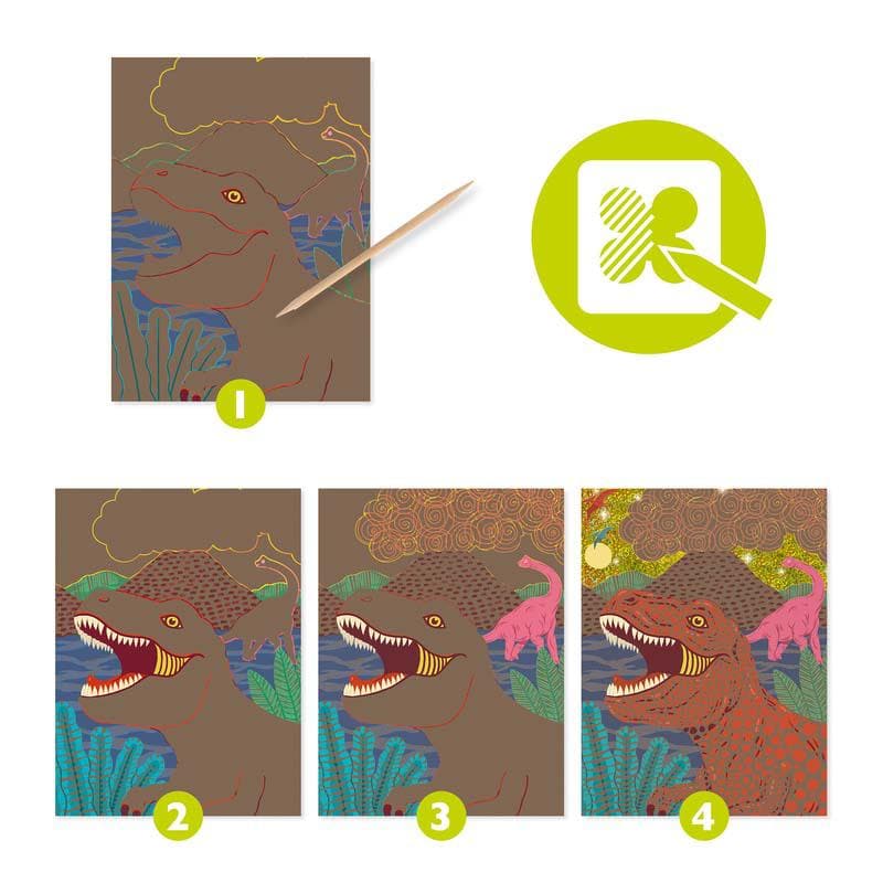 Close-up detail of the When Dinosaurs Reigned - Scratch Cards