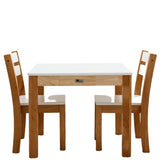 White Top Timber Table with 2 Matching Chairs