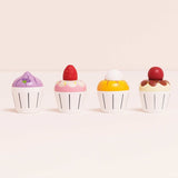 Wooden Cupcake Play Food Set - 4 Piece