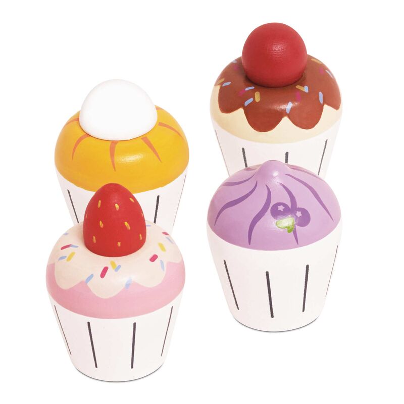 Wooden Cupcake Play Food Set - 4 Piece