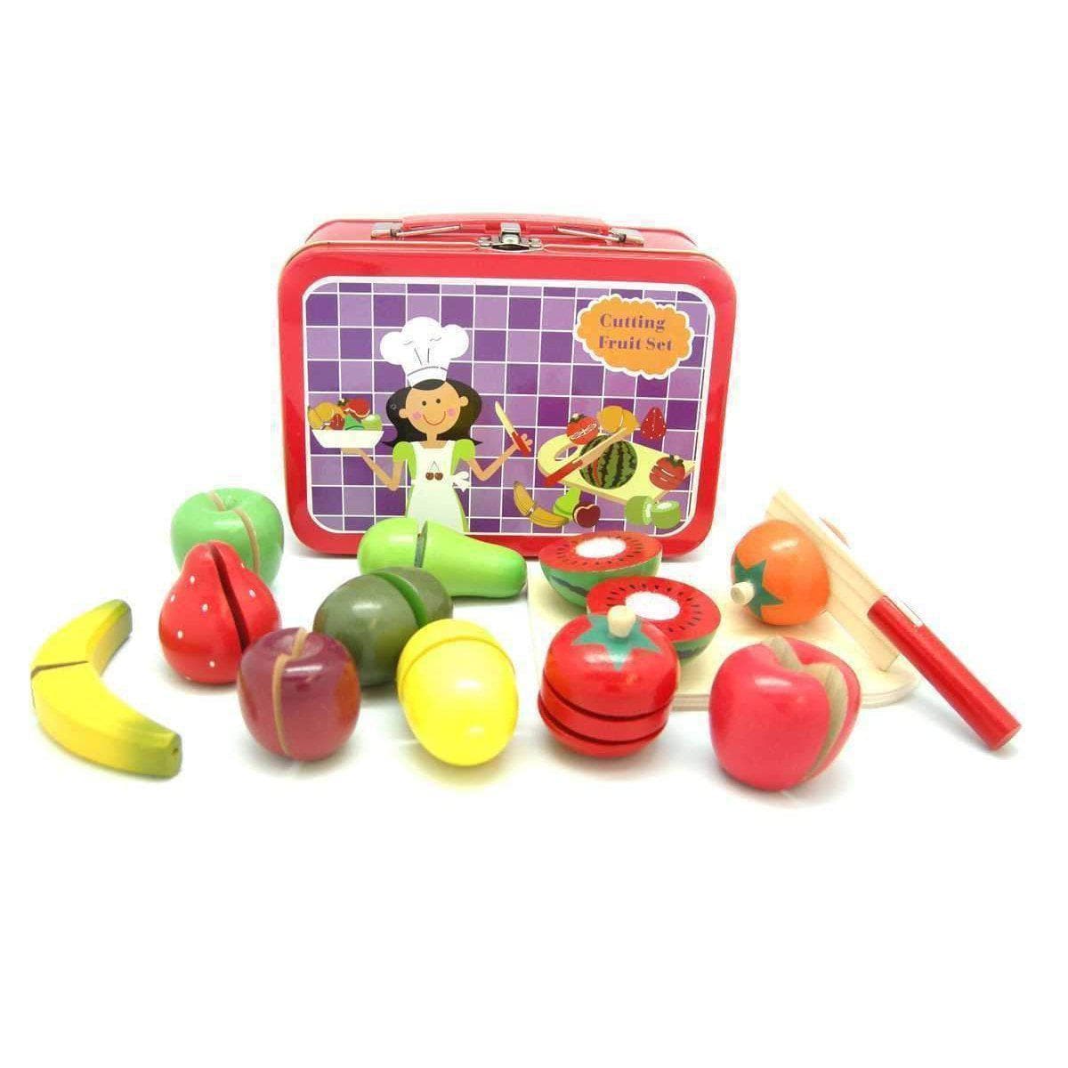 Wooden Fruit Set in Gorgeous Tin Carry Case-Educational Play-My Happy Helpers