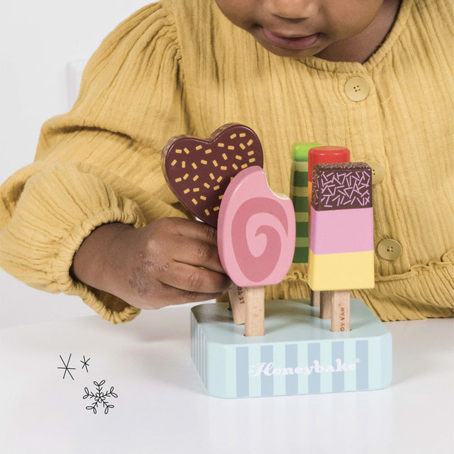 Wooden Ice Lollies Popsicles - 7 Piece