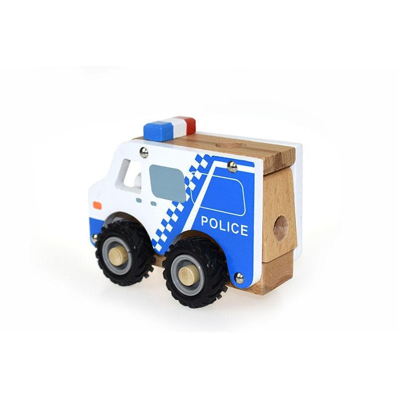 Wooden Police Car-Toy Vehicles-My Happy Helpers