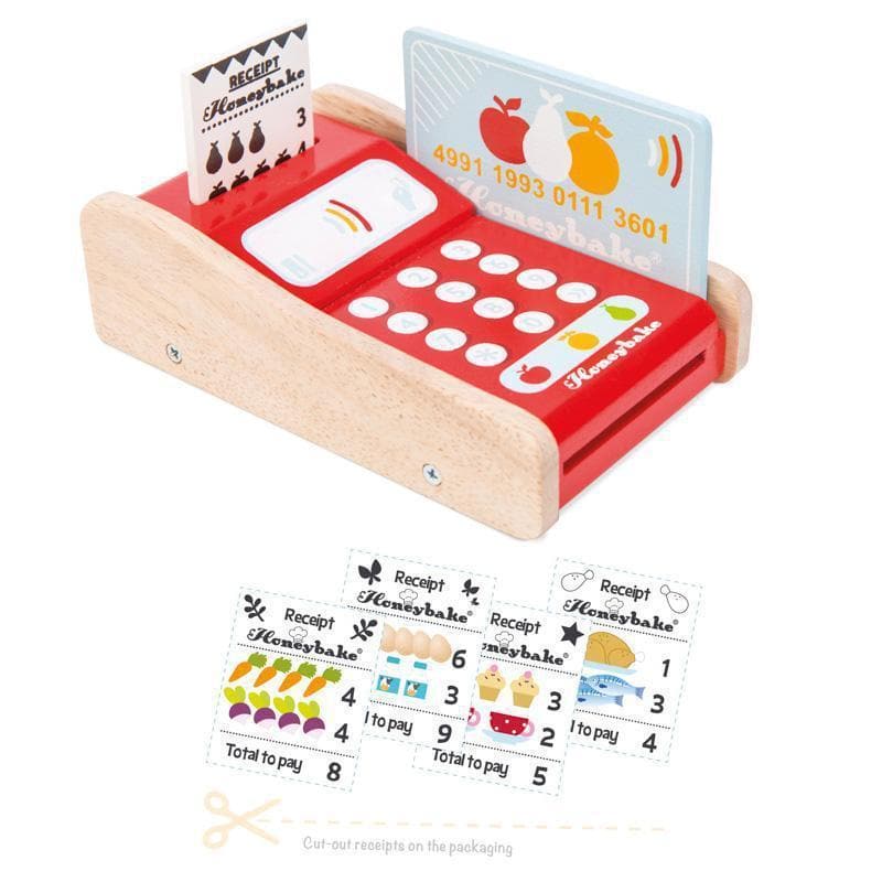 Le Toy Van Wooden Shop Card Machine – a fantastic addition to a shop or cafe, or as a stand-alone role-play toy