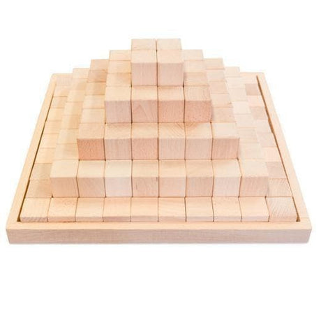 Wooden Stepped Block Pyramid-Building Toys-My Happy Helpers