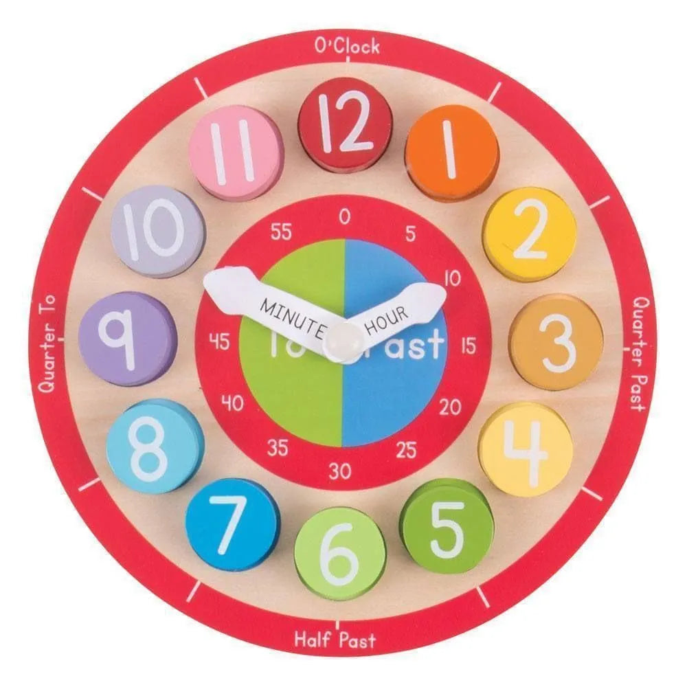Bigjigs Wooden Teaching Clock educational toy for children aged 18 months+