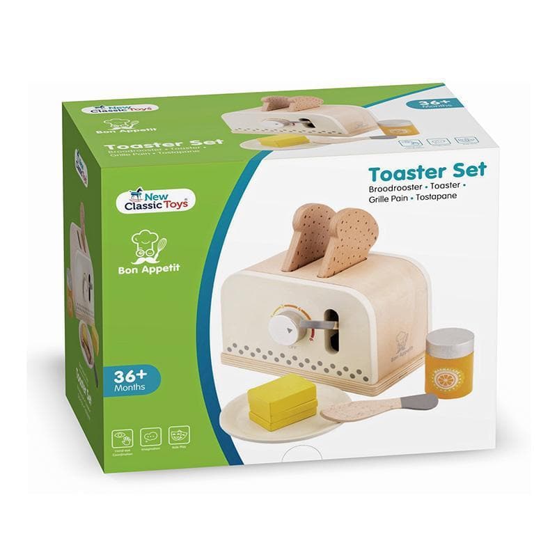 Wooden Toaster - White-Kitchen Play-My Happy Helpers