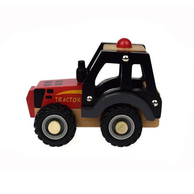 Wooden Tractor - Green/Red-Toy Vehicles-My Happy Helpers