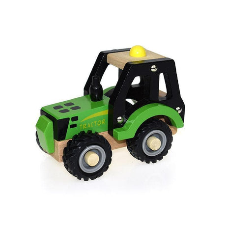 Wooden Tractor - Green/Red-Toy Vehicles-My Happy Helpers