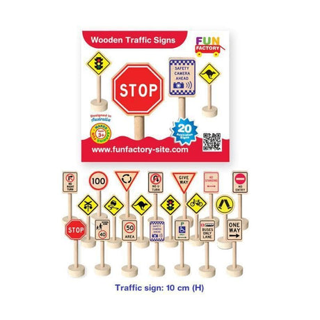 Wooden Traffic Signs 20pc-Construction Play-My Happy Helpers