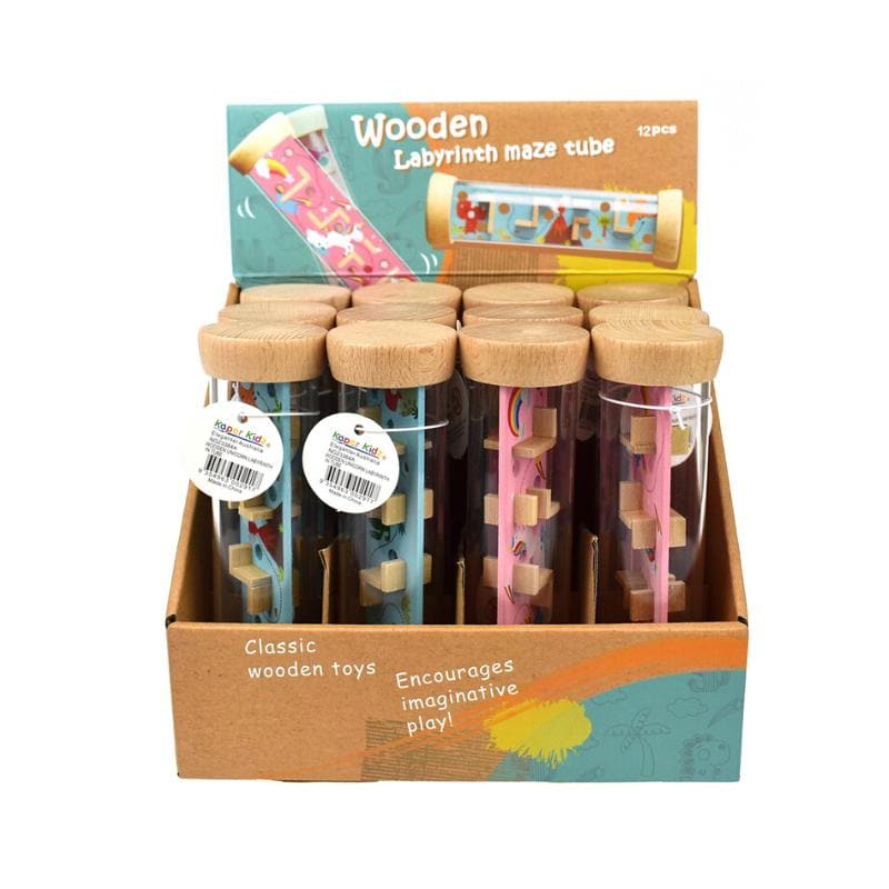 Wooden Unicorn and Dinosaur Labyrinth in Tube