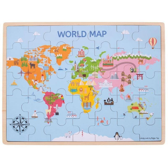 World Map Puzzle-Educational Play-My Happy Helpers