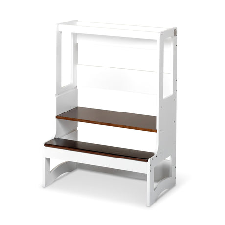 XL Double Learning Tower - White & Walnut