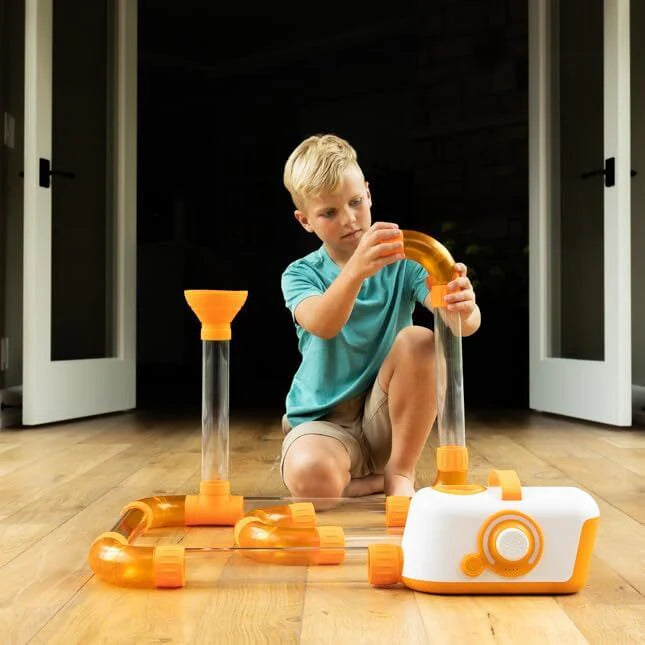 Air Toobz Australia – Sensory Air Tube Play System for Kids shown in the hand for scale