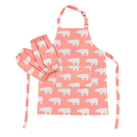 Pink Polar Bear Apron Set - Small