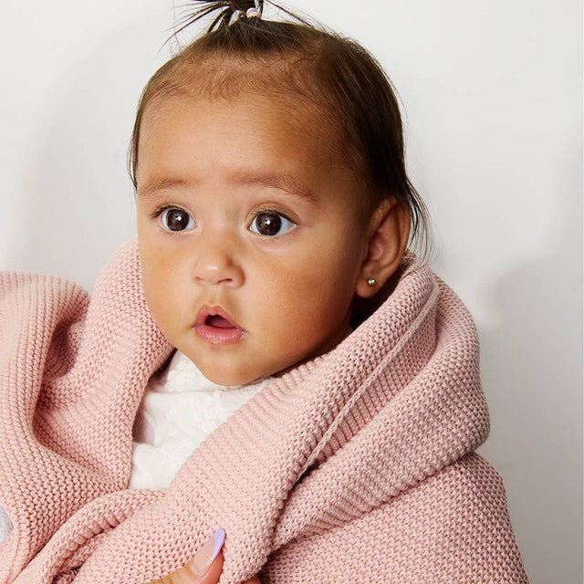 Pram Knitted Blanket - Dusty Rose