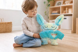 Child playing with the Bumpas Shloof Weighted Plush