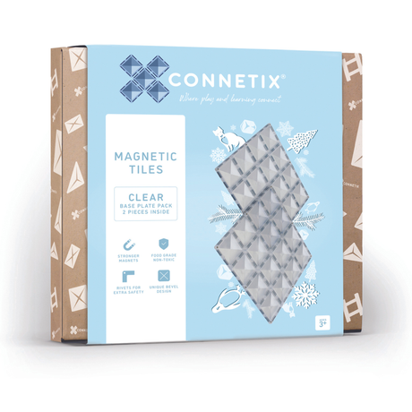Connetix 2 Piece Clear Base Plate Pack