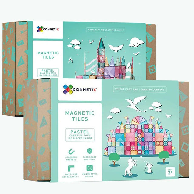 Connetix Tiles 226 Piece Pastel Creative Ball Run Bundle