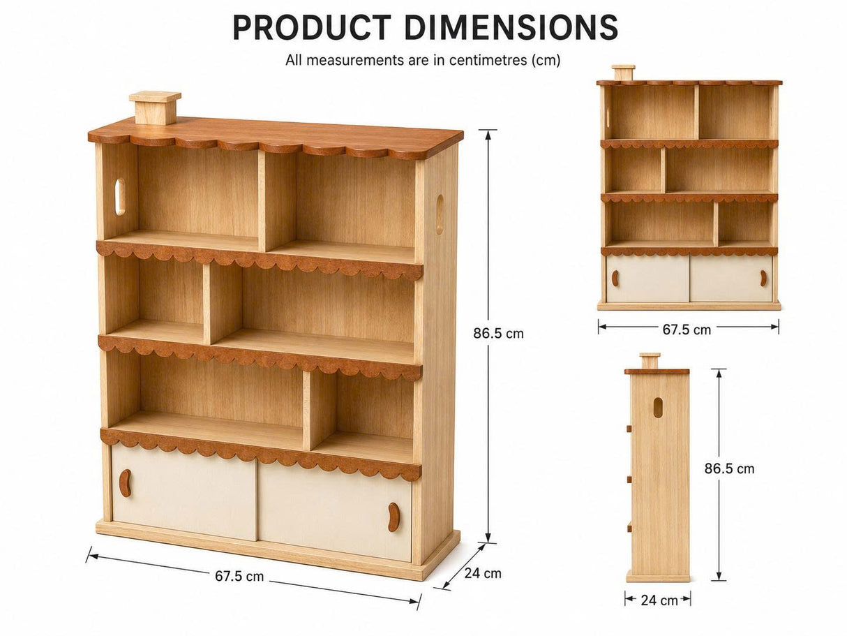 Cottage Dollhouse Bookshelf