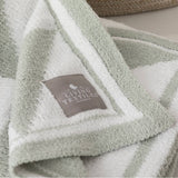 Chenille Blanket - Sage Triangle