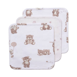 3 Pack Washcloths - Cuddly Bear