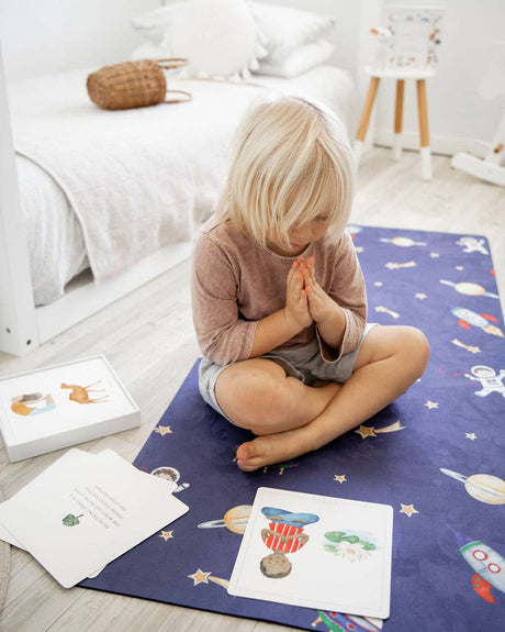 Mindful and Co Kids Kids Enchanted Theme Yoga Mats with all its pieces laid out