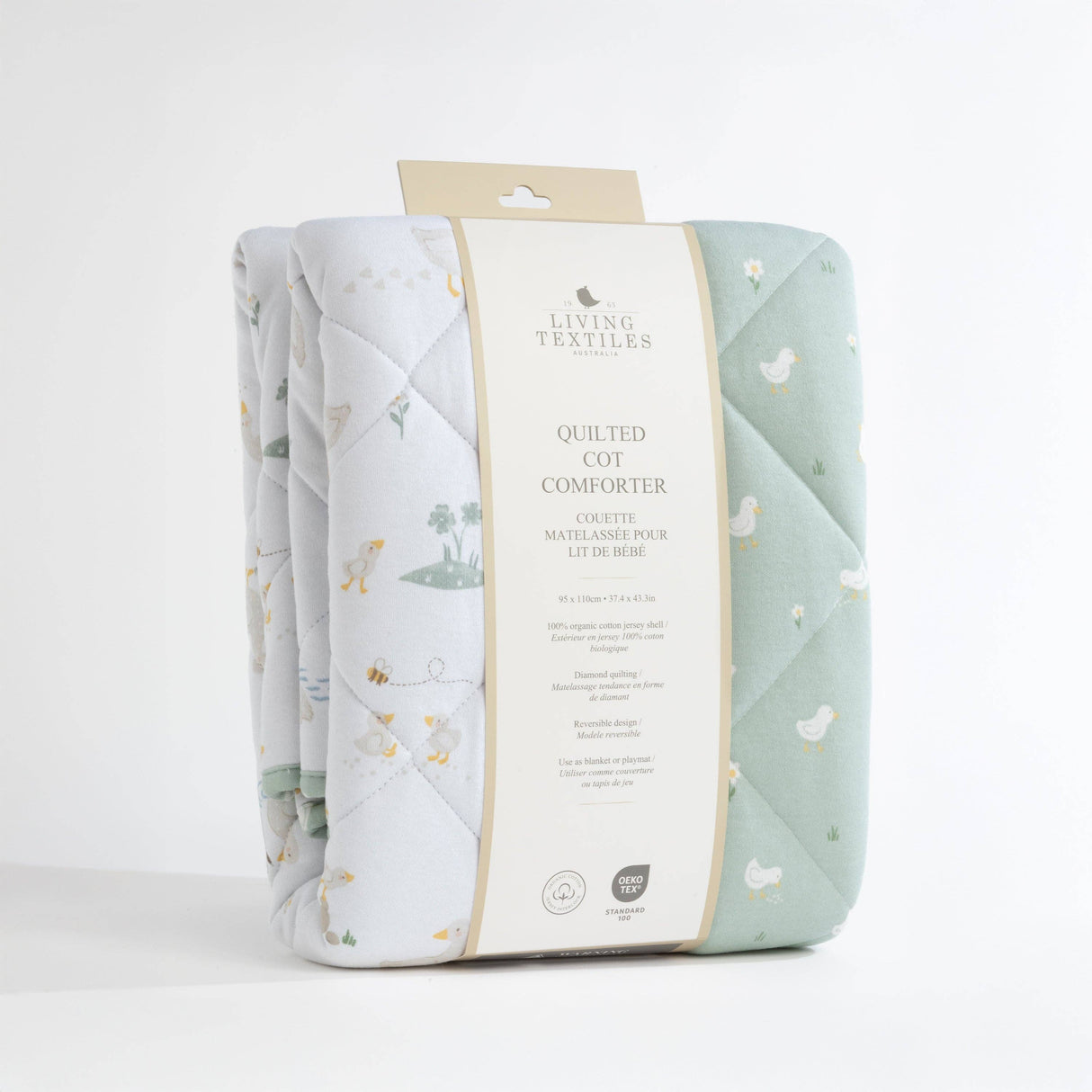 Organic Jersey Quilted Cot Comforter - Goosey Goosey