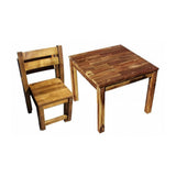 Hardwood Table with 2 Stacking Chairs