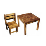 Hardwood Table with 2 Stacking Chairs