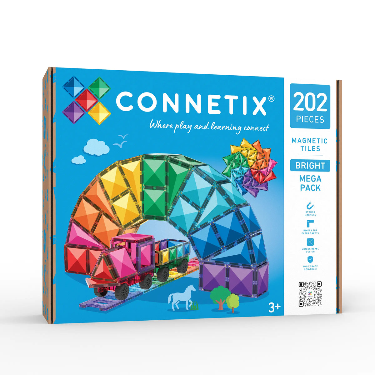 Connetix Bright Mega Pack 202 pc magnetic tiles
