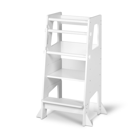 Little Risers Adjustable Learning Tower - White with Magnetic Whiteboard-My Happy Helpers Pty Ltd