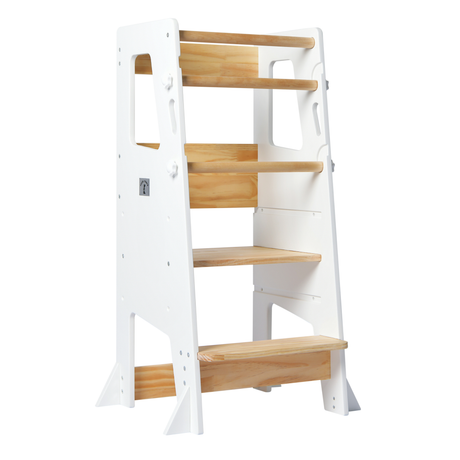 Little Risers Learning Tower - White and Pine-My Happy Helpers Pty Ltd