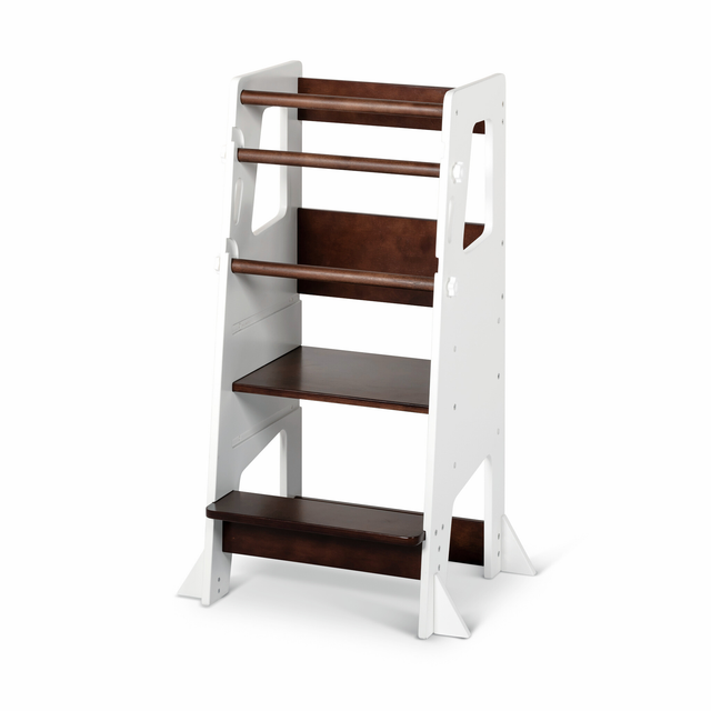 Little Risers Learning Tower - White Walnut with Magnetic White Board-My Happy Helpers Pty Ltd