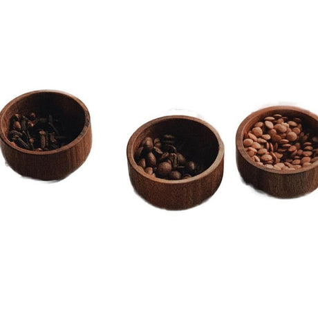 Mini Wooden Bowls - set of 6
