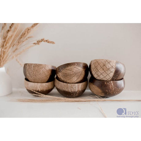 Patterned Coconut Rice Bowls - set of 6