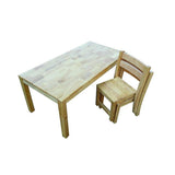 Solid Rectangular Table with 2 Stacking Chairs