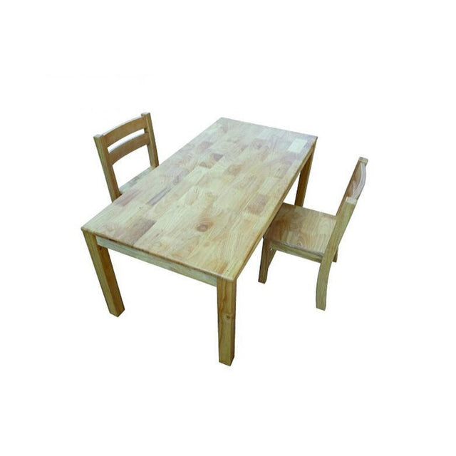 Solid Rectangular Table with 2 Stacking Chairs
