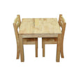 Solid Timber Table with 2 Stacking Chairs